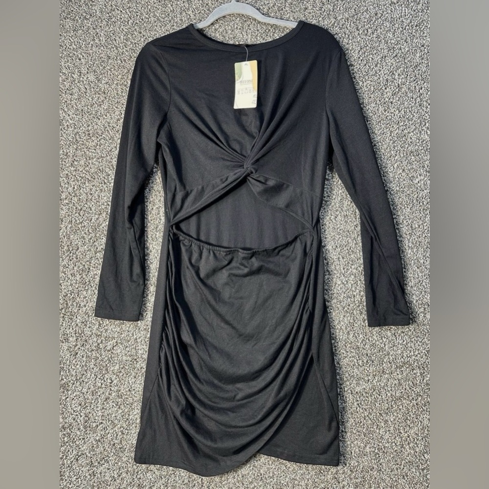 BTFBM Casual Ruched Bodycon Dress SZ Large NWT - Picture 6 of 12